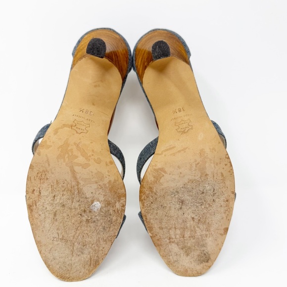 Manolo Blahnik Denim Strappy Sandals Heels Womens Size EU 38.5 - Picture 9 of 10